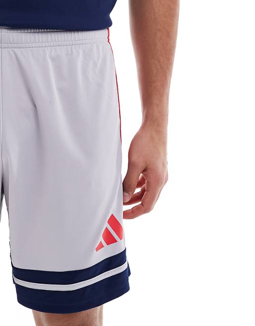 adidas Football Squadra 25 shorts in grey and red