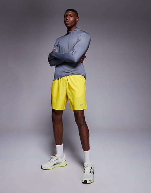 Nike Running Challenger Dri-FIT 7 inch shorts in yellow