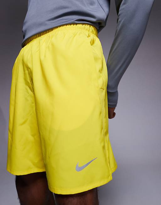 Nike Running Challenger Dri-FIT 7 inch shorts in yellow