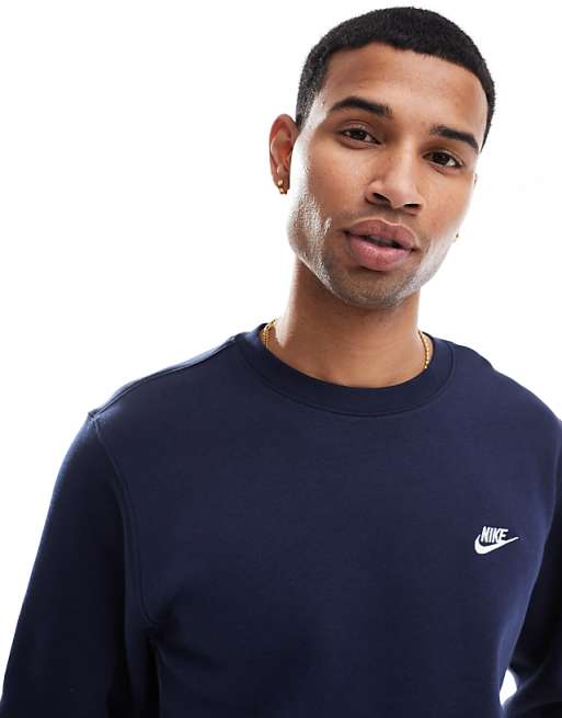 Nike Club crew neck sweatshirt in navy