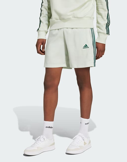 adidas Aeroready essentials chelsea 3-stripes shorts in linen green