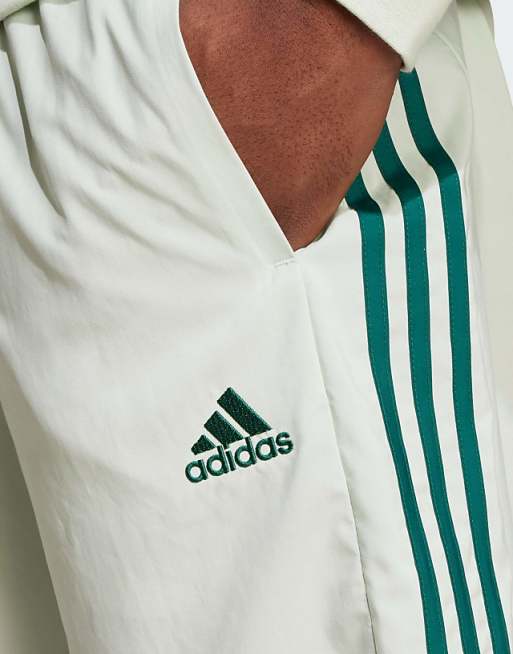 adidas Aeroready essentials chelsea 3-stripes shorts in linen green