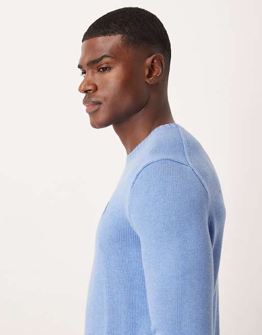 Polo Ralph Lauren icon logo heavyweight cotton knit jumper in soft blue