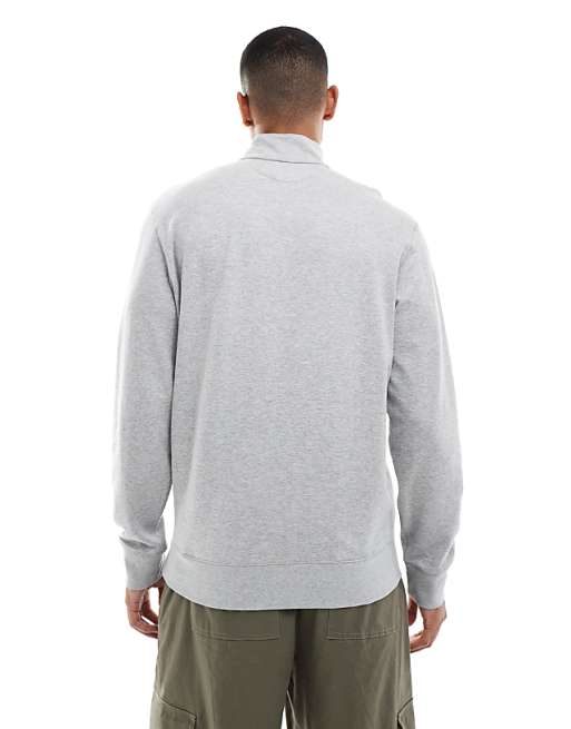 Polo Ralph Lauren – Gråmelerad sweatshirt i dubbelstickad