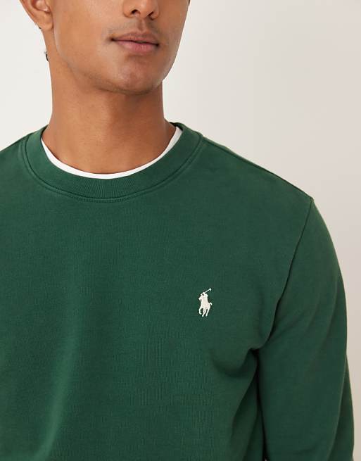 Polo Ralph Lauren icon logo double knit sweatshirt in dark green