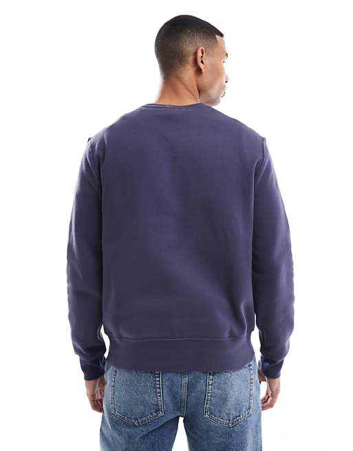 Polo Ralph Lauren heritage cap bear print sweatshirt in mid blue