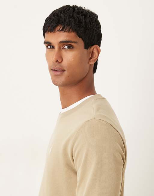 Polo Ralph Lauren icon logo double knit sweatshirt in khaki beige