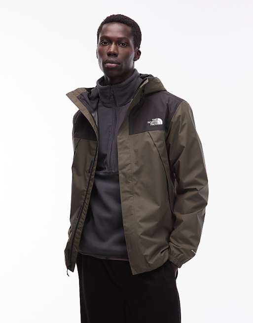 The North Face Antora waterproof rain jacket in dark green