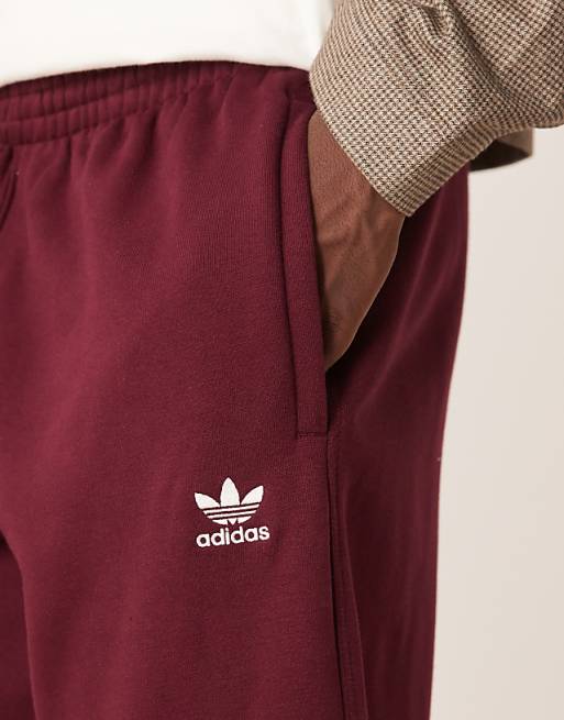 adidas Originals open hem joggers in burgundy