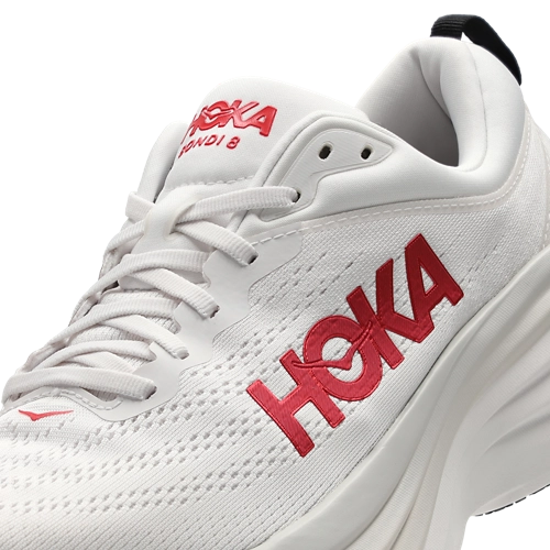 Hoka Bondi 8 - White-Vermillion-White